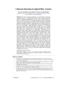 Coherent detection in optical fiber