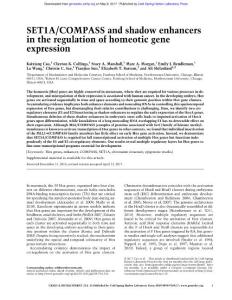 Genes Dev.-2017-Cao-SET1A-COMPASS and shadow enhancers in the regulation of homeotic gene expression