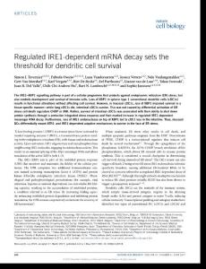 ncb3518-Regulated IRE1-dependent mRNA decay sets the threshold for dendritic cell survival