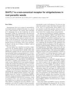 cr20173a-ShHTL7 is a non-canonical receptor for strigolactones in root parasitic weeds