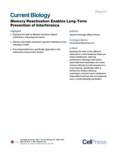 Current Biology_2017-Memory Reactivation Enables Long-Term Prevention of Interference