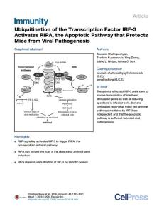 Immunity_2016_Ubiquitination-of-the-Transcription-Factor-IRF-3-Activates-RIPA-the-Apoptotic-Pathway-that-Protects-Mice-from-Viral-Pathogenesis