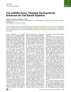 Immunity_2016_The-Ly6C-lo-Down-Targeting-Developmental-Enhancers-for-Cell-Subset-Depletion