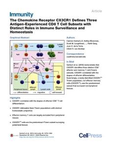 Immunity_2016_The-Chemokine-Receptor-CX3CR1-Defines-Three-Antigen-Experienced-CD8-T-Cell-Subsets-with-Distinct-Roles-in-Immune-Surveillance-and-Homeos