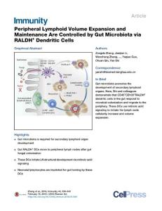 Immunity_2016_Peripheral-Lymphoid-Volume-Expansion-and-Maintenance-Are-Controlled-by-Gut-Microbiota-via-RALDH-Dendritic-Cells