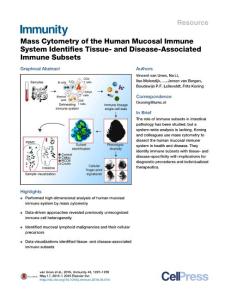 Immunity_2016_Mass-Cytometry-of-the-Human-Mucosal-Immune-System-Identifies-Tissue-and-Disease-Associated-Immune-Subsets