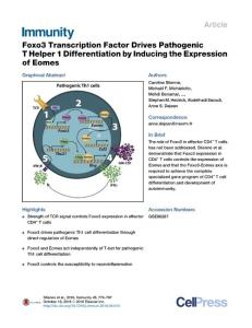 Immunity_2016_Foxo3-Transcription-Factor-Drives-Pathogenic-T-Helper-1-Differentiation-by-Inducing-the-Expression-of-Eomes