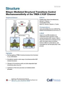 Structure_2017_Bilayer-Mediated-Structural-Transitions-Control-Mechanosensitivity-of-the-TREK-2-K2P-Channel