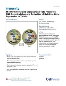Immunity_2015_The-Methylcytosine-Dioxygenase-Tet2-Promotes-DNA-Demethylation-and-Activation-of-Cytokine-Gene-Expression-in-T-Cells