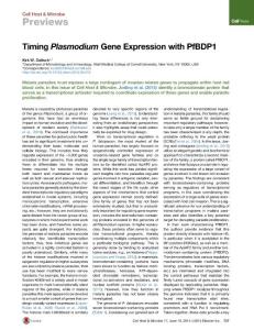 Cell-Host-Microbe_2015_Timing-Plasmodium-Gene-Expression-with-PfBDP1