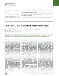 Cell-Host-Microbe_2015_Two-Tales-Tails-of-SAMHD1-Destruction-by-Vpx
