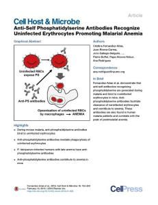 Cell-Host-Microbe_2016_Anti-Self-Phosphatidylserine-Antibodies-Recognize-Uninfected-Erythrocytes-Promoting-Malarial-Anemia