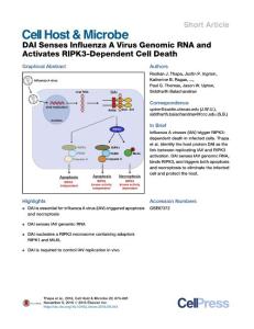 Cell-Host-Microbe_2016_DAI-Senses-Influenza-A-Virus-Genomic-RNA-and-Activates-RIPK3-Dependent-Cell-Death