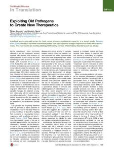 Cell-Host-Microbe_2016_Exploiting-Old-Pathogens-to-Create-New-Therapeutics