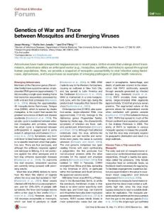 Cell-Host-Microbe_2016_Genetics-of-War-and-Truce-between-Mosquitos-and-Emerging-Viruses