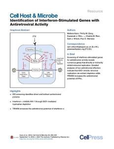 Cell-Host-Microbe_2016_Identification-of-Interferon-Stimulated-Genes-with-Antiretroviral-Activity