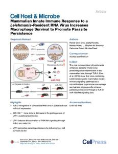 Cell-Host-Microbe_2016_Mammalian-Innate-Immune-Response-to-a-Leishmania-Resident-RNA-Virus-Increases-Macrophage-Survival-to-Promote-Parasite-Persisten