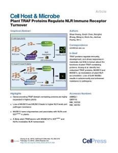 Cell-Host-Microbe_2016_Plant-TRAF-Proteins-Regulate-NLR-Immune-Receptor-Turnover