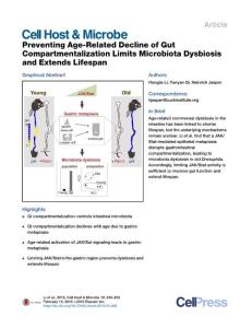 Cell-Host-Microbe_2016_Preventing-Age-Related-Decline-of-Gut-Compartmentalization-Limits-Microbiota-Dysbiosis-and-Extends-Lifespan