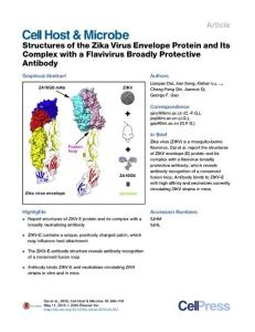 Cell-Host-Microbe_2016_Structures-of-the-Zika-Virus-Envelope-Protein-and-Its-Complex-with-a-Flavivirus-Broadly-Protective-Antibody