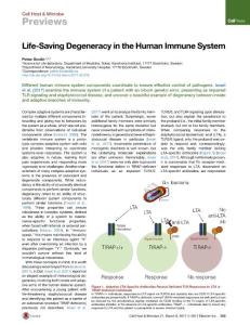 Cell-Host-Microbe_2017_Life-Saving-Degeneracy-in-the-Human-Immune-System