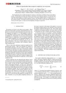 Effect of spatial rather than temporal complexity on ecosystems