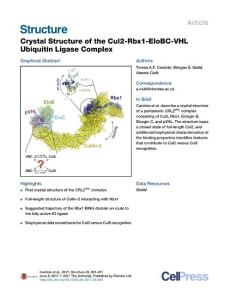 Structure_2017_Crystal-Structure-of-the-Cul2-Rbx1-EloBC-VHL-Ubiquitin-Ligase-Complex