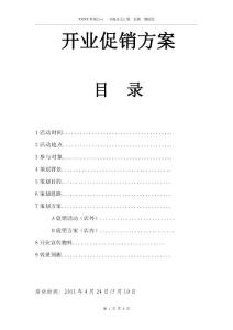 开业促销方案1