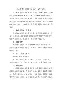 新中结核病防治应急处置预案