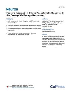 Neuron_2017_Feature-Integration-Drives-Probabilistic-Behavior-in-the-Drosophila-Escape-Response