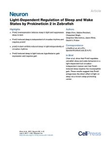 Neuron-2017-Light-Dependent Regulation of Sleep and Wake States by Prokineticin 2 in Zebrafish