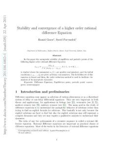 201104.4402v1 Stability and convergence of a higher order rational difference Equation