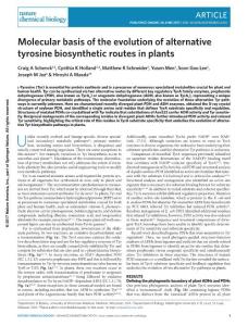 nchembio.2414-Molecular basis of the evolution of alternative tyrosine biosynthetic routes in plants