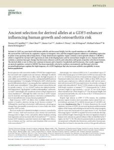 ng.3911-Ancient selection for derived alleles at a GDF5 enhancer influencing human growth and osteoarthritis risk