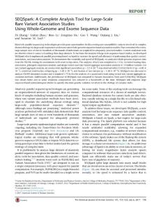 AJHG-2017-SEQSpark A Complete Analysis Tool for Large-Scale Rare Variant Association Studies Using Whole-Genome and Exome Sequence Data