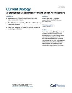 Current Biology-2017-A Statistical Description of Plant Shoot Architecture