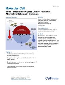 Molecular Cell-2017-Body Temperature Cycles Control Rhythmic Alternative Splicing in Mammals