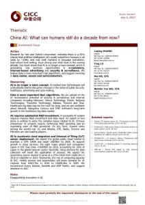 China AI：What can Humans Still do a Decade From Now 20170707
