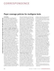 nbt.3912-Payer coverage policies for multigene tests