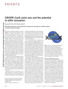 nbt.3913-CRISPR–Cas9 claim sets and the potential to stifle innovation