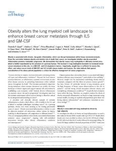 ncb3578-Obesity alters the lung myeloid cell landscape to enhance breast cancer metastasis through IL5 and GM-CSF