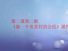 浙江省嘉興市九年級政治全冊 第一單元 承擔責任 服務社會 第二課 在承擔責任重長大 第三框《做一個負責任的公民》課件 新人教版