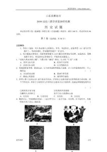 山东省潍坊市2010届高三教学质量抽样检测试题—历史试题