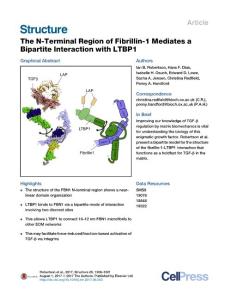 Structure_2017_The-N-Terminal-Region-of-Fibrillin-1-Mediates-a-Bipartite-Interaction-with-LTBP1