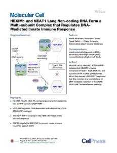Molecular-Cell_2017_HEXIM1-and-NEAT1-Long-Non-coding-RNA-Form-a-Multi-subunit-Complex-that-Regulates-DNA-Mediated-Innate-Immune-Response