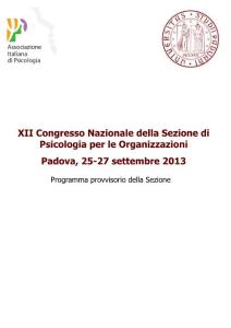 XII Congresso Nazionale della Sezione di Psicologia …