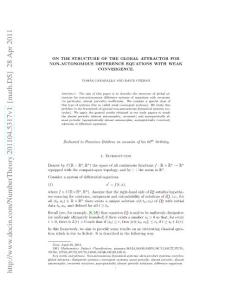 201104.5317v1 On the Structure of the Global Attractor for Non-autonomous Difference Equations with Weak Convergence