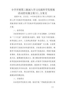 小學開展第三批深入學習實踐科學發(fā)展觀活動的實施方案(1),方案文