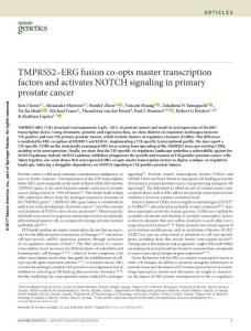 ng.3930-TMPRSS2–ERG fusion co-opts master transcription factors and activates NOTCH signaling in primary prostate cancer