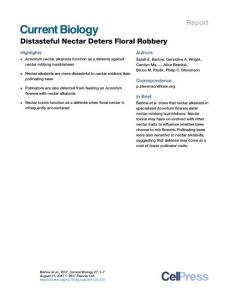 Current-Biology_2017_Distasteful-Nectar-Deters-Floral-Robbery